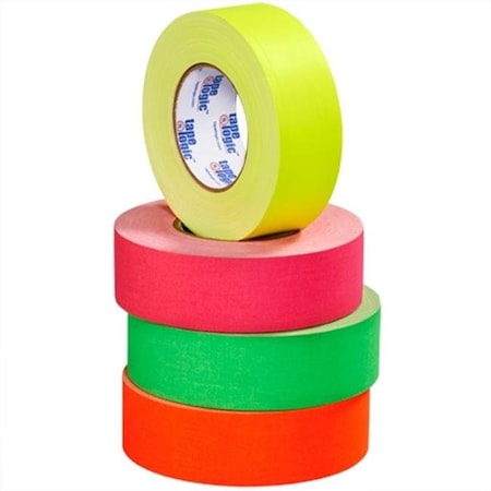 Box Partners Tape Logic T9874FG3PK 2 in. x 50 Yards Fluorescent Green Tape Logic 11 mil Gaffers Tape; Pack of 3 - 3 Per Case T9874FG3PK